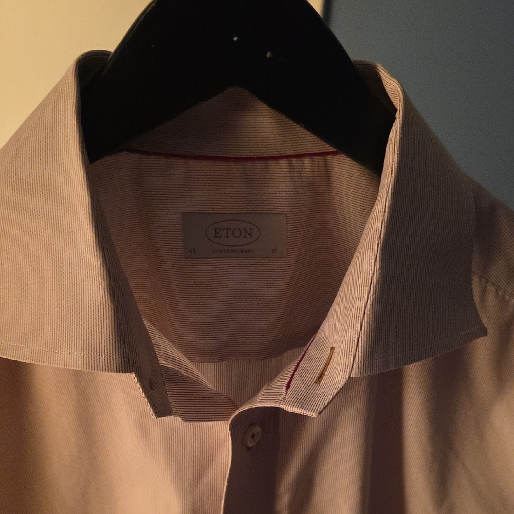 Eton Elegant Pink Cotton Blend Dress Shirt with Classic Collar